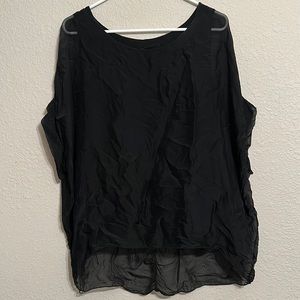 Black Satin Shirt - Size L